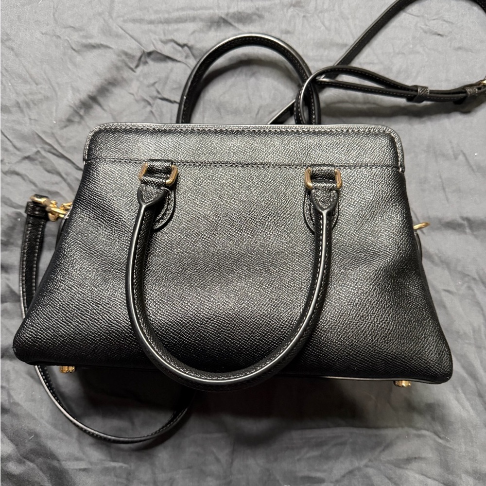 Coach Black Saffiano Leather Satchel with Gold Logo - Picture 4 of 4